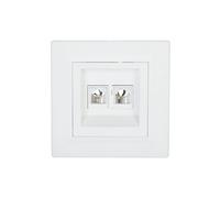 Téléphone Prise Asfora double 2xRJ11 blanc avec cadre EPH4200121