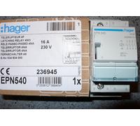 TELERUPTEUR EPN540 HAGER, 4 CONTACTS 16 AMPERES, BOBINE 220V 16A