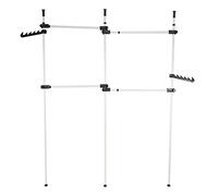 Télescope Garde-Robe Système, Portant de Vêtement Penderie Télescopique 4 Barres Système Réglable Largeur:153,5-272cm Hauteur:281-329cm Porte-vêtements avec Tubes en Acier Durable