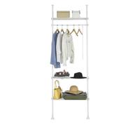 Télescope Porte-vêtements KLS07-W SoBuy Système de Penderie Télescopique avec 1 Barre 3 étagères et 1 vêtement Fork