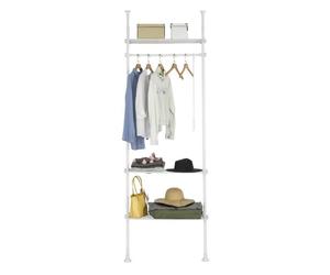 Télescope Porte-vêtements KLS07-W SoBuy Système de Penderie Télescopique avec 1 Barre 3 étagères et 1 vêtement Fork
