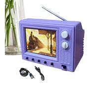 Téléviseur Vintage - Rétro 8 Go Mémoire USB Lecture Décoration Intérieure,Mini TV Scènes Miniatures Décoration - pour Maison Chambre Bureau Dortoir Couloir Entrée Bibliothèque Table Maison de