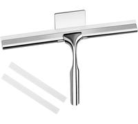 Telgoner raclette de douche inox avec 2 lèvres en silicone 25cm - Sans percer, pour salle de bain, cuisine, fenêtre