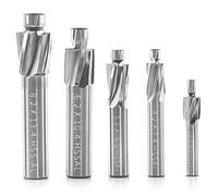Telituny 5 pcs fraise en bout fraise, M3 M4 M5 M6 M8 4 flûtes hss-al fraises metal, embout de fraises CNC, pour fraiser le cuivre l'aluminium l'acier fonte