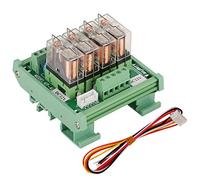 Telituny Carte de relais - Module d'interface de relais de puissance à 4 canaux 16A pour relais DC 12V à montage sur rail DIN