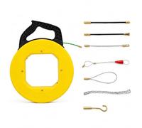 Telituny Enrouleur de câble 30 m, fil de traction PET 4,5 mm avec 7 | Spirale d'extraction de câble - Fil flexible en PET avec force de traction de 150 kg - Pour installation électrique et