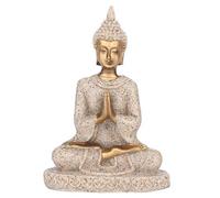 Telituny Statue de Bouddha Méditation Or 8 cm, Déco Zen | Mini Statue Bouddha Assis en Méditation, Statuette Porte-Bonheur et Feng Shui en Grès et Résine, pour Salon, Bureau ou Coin
