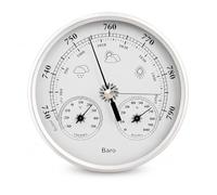 Telituny Thermomètre Baromètre Hygromètre 3 en 1, Grande Station Météo Murale 13cm, Baromètre Intérieur en Alliage d'Aluminium pour Jardin, Maison, Bureau, Design Classique