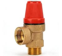 Telituny Vanne de sécurité en Laiton, Soupape de Décharge de Pression de L'eau G1 / 2 ", Soupape de sécurité Chargée à Ressort 3BAR / 6BAR, Construction en Laiton Premium pour les (3BAR DN15)
