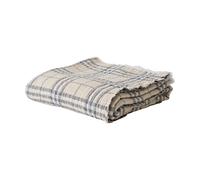 Tell Me More Plaid en coton Milton 140x200 cm Beige-blanc-gris foncé