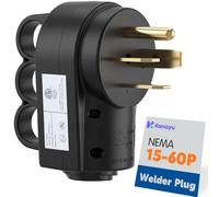 Tellegloww Fiche de rechange NEMA 15-60P de 60 A NEMA 15-60P Prise mâle industrielle avec poignée d'alimentation ergonomique 3 phases 250 V 4 broches Connecteur à lame droite Équipement robuste