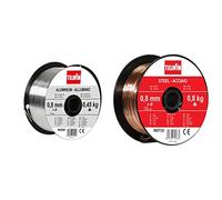 TELWIN 802062 Bobine Fil Aluminium D. 0,8 mm 0,45 kg pour Soudage, Gris & Bobine Fil Acier D. 0,8 mm 0,8 Kg pour Soudage