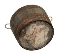 Temesso Demi-tonneau, Pot de Fleur Original d'un Baril à Whisky (Nature avec poignées et Trous)
