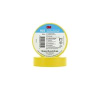 3M Temflex 165 Vinyle ruban électrique isolant, jaune, 19 mm x 25 m, 0,15 mm x100 morceau