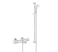 Tempesta 100 ensemble de douche complet 3 jets + mitigeur thermostatique bain/douche 1/2", chrome (34598000-28789002)