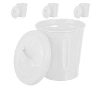 TEMPNAP 4 Pièces Poubelle Cuisine Mini Poubelle Métallique en Fer Blanche, Conteneur à Déchets Cylindrique avec Couvercle, Anti-odeurs, Entretien Facile, Cuisine et Salle de Bain
