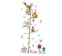 TEMPNAP Autocollant Mural Pvc Adhésif Graphique de Croissance Animaux Jungle pour Décoration Chambre Bébé et Garçon et Filles, Toise Murale Cartoon Pratique