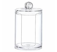 TEMPNAP Boîte de Rangement Transparente Plastique Délicat Toucher, Design Moderne Minimaliste pour Coton et Gobelets en Plastique pour Salle de Bain ou Coiffeuse