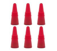 TEMPNAP Bouchons de Bouteille de Vin Réutilisables pour Conserver Bouteilles Ouvertes Lot de 6 en Silicone Rouge Fond Inox à Bar
