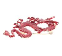 TEMPNAP Broche Décorative Dragon en Métal Alliage Rouge, Style Chinois Délicat, Facile à Porter Ajustement Réglable, pour Halloween et Fêtes en Famille