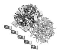 TEMPNAP Clips de Fixation en Aluminium pour Clôture de Fer Lot de 100 avec Vis Adaptés à la Clôture de Bétail en Plein Air