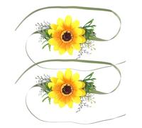 TEMPNAP Ensemble Broche Fleur Artificielle et Ornement Poignet Mariage Style Champêtre en Tissu Soie Accessoire Décoratif pour Demoiselles D'honneur et Fêtes Anniversaire 2pcs