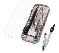 TEMPNAP Kit de Dessin Technique pour L'école Compas Multifonction Léger en Métal et Plastique, Règle Précise et Boîte de Rangement pour Travaux Scolaires