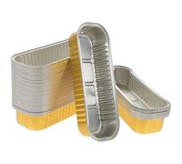 TEMPNAP Lot de 50 Moules à Cupcakes Rectangulaires en Aluminium Doré, Résistants pour Barbecue et Fête, Compatibles Friteuse à Air, Empilables et Pratiques