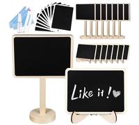 TEMPNAP Mini Tableaux Noirs Bois pour Buffet Mariage Support et Stickers Décoratifs Étiquettes Alimentaires Couleur Aléatoire