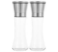 TEMPNAP Moulin à Poivre et Sel en Verre Blanc 2pcs Réglage de Mouture Grossière Cuisine et Maison, Accessoires Sains et Sécurisés