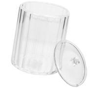 TEMPNAP Organisateur avec Couvercle pour Maquillage en Acrylique Transparent Boîte de Rangement pour Cotons-tiges et Accessoires Cheveux, Résistant Chambre ou Chevet