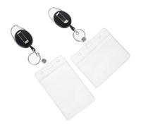 TEMPNAP Porte Badge Rétractable 2 Pièces en Abs Haute Durabilité, Non Déformable, pour Médecins et Étudiants, Pochette pour Carte D'identité Pratique et Solide