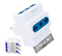 TEMPO DI SALDI 3 adaptateurs pratiques triple prise avec prise bipas 16 A/10 A universelle