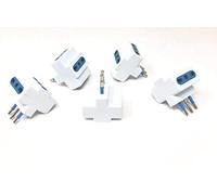 TEMPO DI SALDI 5 x adaptateur triple prise 2 prises bipas 16 A/10 A + prise double étape universelle