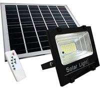 Tempo di Saldi FAR100WSOLAR-N Projecteur à LED de 100 W SMD lumière blanche avec panneau solaire, capteur et télécommande