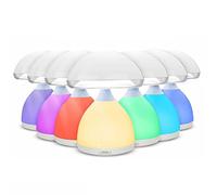 tempo di saldi Lampe tactile de table en forme de champignon avec LED 7 couleurs et minuterie