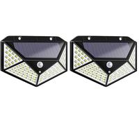 tempo di saldi Projecteur Externe Crépusculaire D'énergie Solaire 100 Led Avec Capteur De Mouvement (Lot de 2)