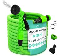 TEMPO DI SALDI Tuyau extensible de jardin de 45 m avec 7 fonctions pour lavage étanche à l'eau