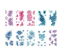 Temporary For Women And Men - Waterproof Body Stickers, 10 Pieces Fish Scale Skin Decals, Temporary Body Art | For Men Women Adults Stage Performance Cosplay Photo Prop Partys