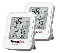 TempPro Thermo-hygromètre pour serre, thermomètre de jardin, lot de 2 | IPX5 Résistant à une forte humidité et magnétique - Pour plantes, tentes de culture et jardins (anciennement ThermoPro)