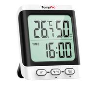 TempPro TP152 Hygromètre, thermomètre d'intérieur, thermomètre de pièce | Moniteur de température et d'humidité, jauge d'humidité précise avec horloge pour chambre, bureau (anciennement ThermoPro)