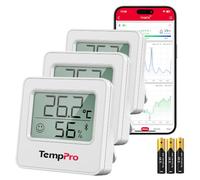 TempPro TP357 Hygromètre et thermomètre Bluetooth, avec alertes (lot de 3) | Hygromètre avec application intelligente et enregistrement des données, pour chambre et bureau (anciennement ThermoPro)