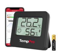 TempPro TP357 Hygromètre et thermomètre Bluetooth, avec alertes, noir | Hygromètre avec application intelligente et enregistrement des données, pour chambre et bureau (anciennement ThermoPro)