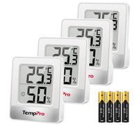 TempPro TP49 Thermomètre numérique, mini-moniteur de température, lot de 4 | Hygromètre d'intérieur pour la maison, le bureau et la chambre de bébé - Thermo-hygromètre de confort(anciennement ThermoPro)