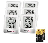 TempPro TP49 Thermomètre numérique, mini-moniteur de température, lot de 6 | Hygromètre d'intérieur pour la maison, le bureau et la chambre de bébé - Thermo-hygromètre de confort(anciennement ThermoPro)