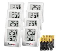 TempPro TP49 Thermomètre numérique, mini-moniteur de température, lot de 8 | Hygromètre d'intérieur pour la maison, le bureau et la chambre de bébé - Thermo-hygromètre de confort(anciennement ThermoPro)