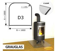 Temprix D3 Plaque de protection du foyer en verre ESG Grauglas 100 x 100 cm
