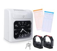 Temps de Présence à Horloge Enregistreur de Présence Pointeuse, Pointeuse à Carte de Pointage Enregistreur de Présence avec 50 Fiches Cartonnées, Pointeuse avec Carte De Présence Horloge des Employés