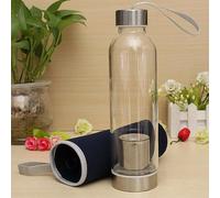 TEMPSA 550ml Gourde Sport Tasse Bouteille Verre Thé Filtre Sac Protection MARINE