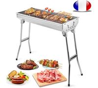 TEMPSA BBQ Barbecue à Charbon Pliable en Acier Inox Four Grille de Cuissonavec Grande Taille Jardin Extérieur Camping